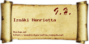 Izsáki Henrietta névjegykártya